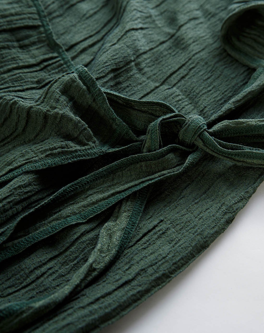 丝麻混纺系带连衣裙