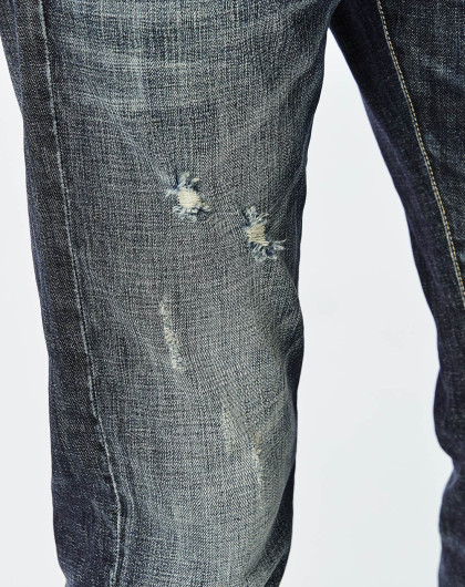 牛仔蓝刮烂磨破休闲百搭牛仔裤