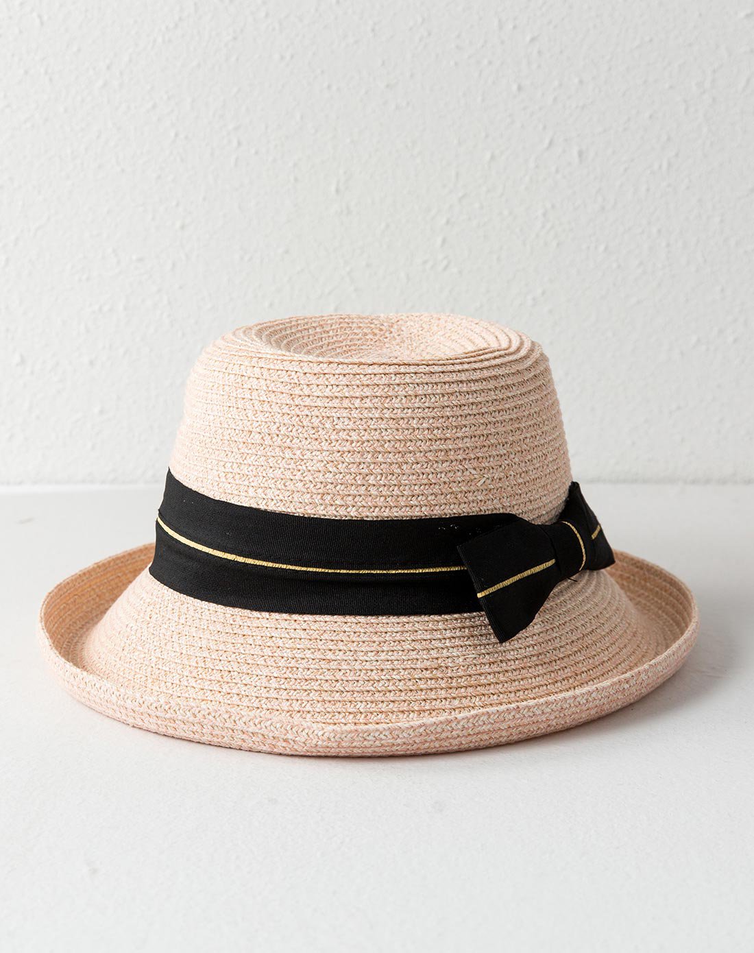 蝴蝶结装饰遮阳帽 出游海边沙滩帽深蓝色