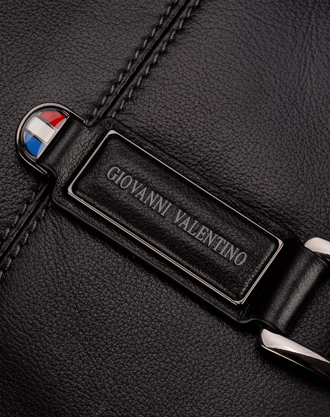 华伦天奴giovanni valentino男女包男款黑色小牛皮时尚简约竖款公文包