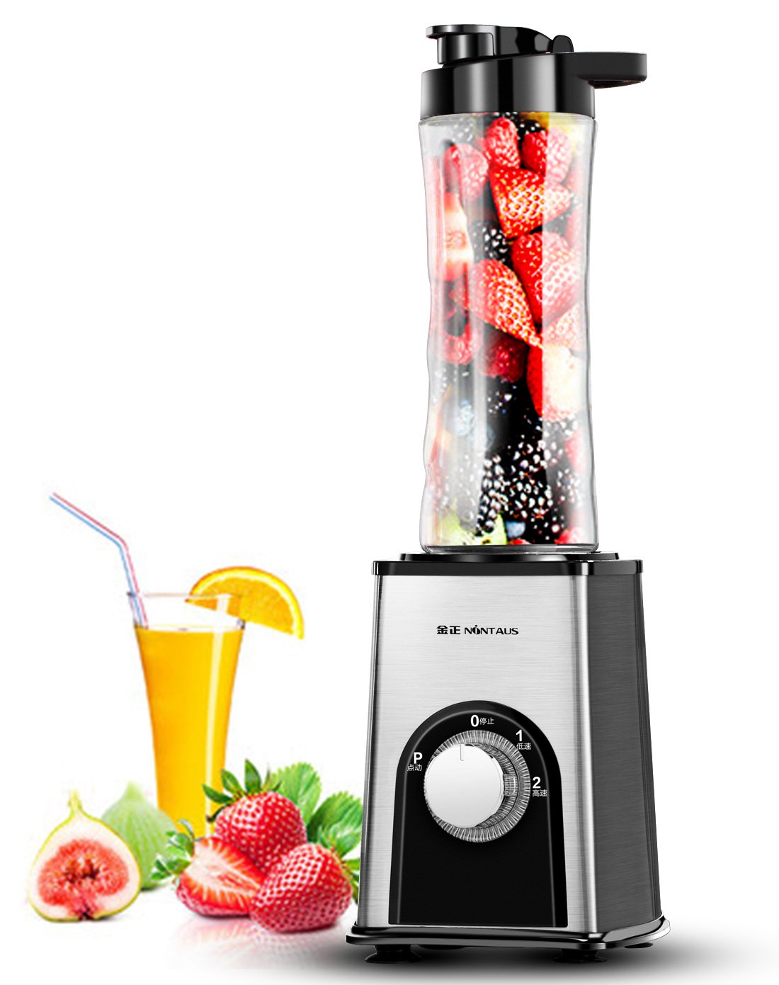金正(nintaus)料理机榨汁机 家用果汁机搅拌奶昔果汁单杯/双杯 jzm
