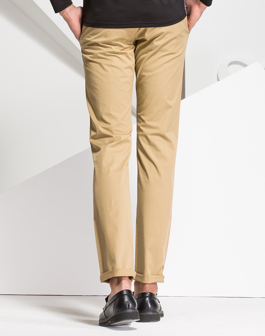 莱赛尔纤维棉舒适直筒休闲裤卡其