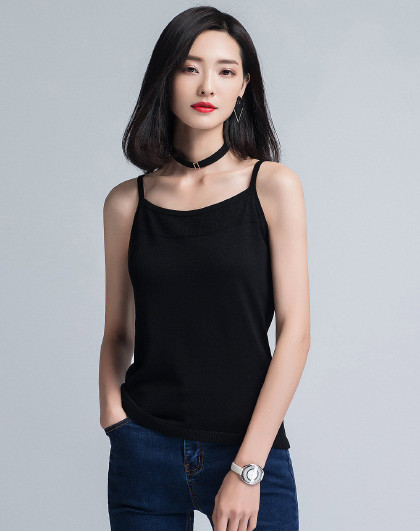 时尚经典百搭吊带衫黑色