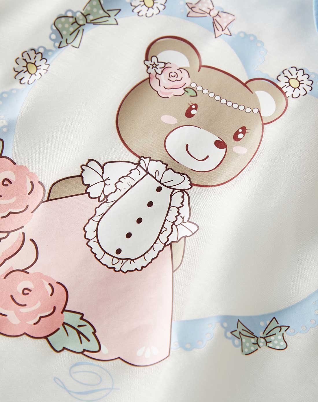 笛莎deesha夏季童装女童小熊印花套装6-12岁