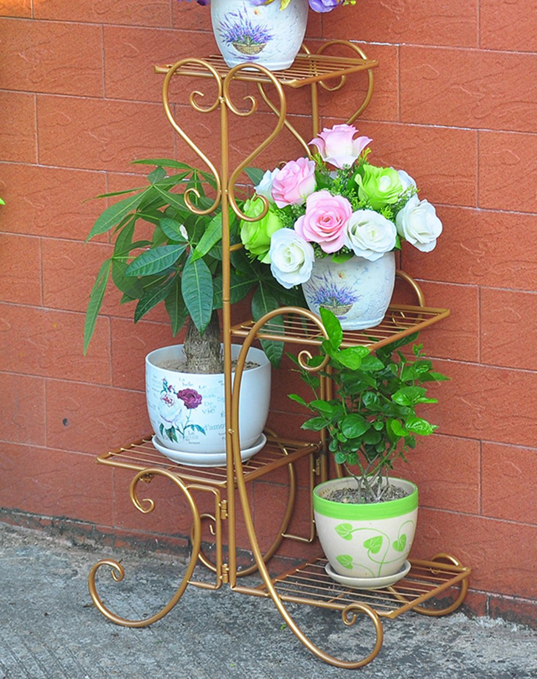 收纳生活新主张—奕辰diy家具专场直发货现代简约欧式铁艺4层花架hj