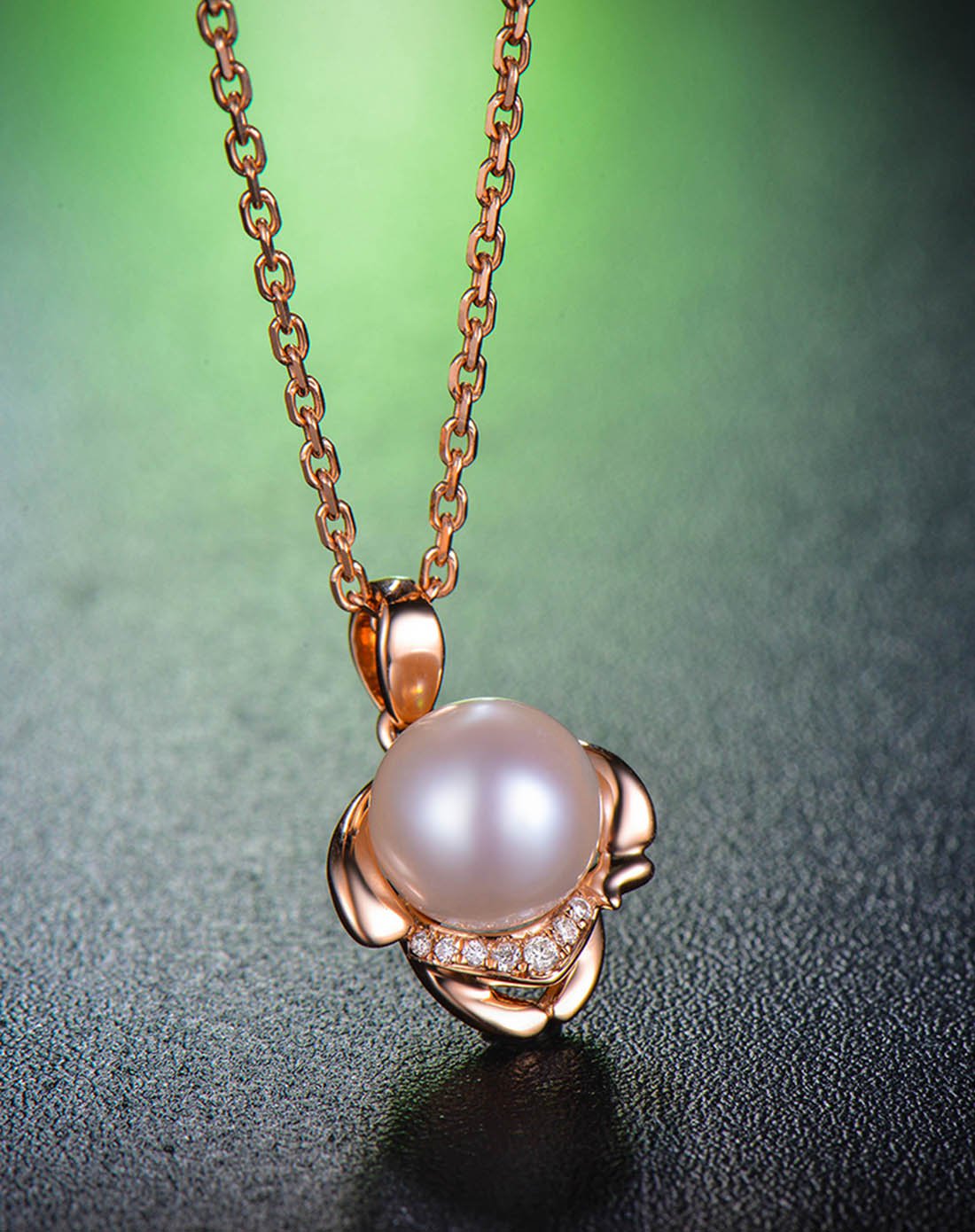 佐卡伊zocai珠宝专场佐卡伊 小七 玫瑰18k金白珍珠吊坠d80087t_唯品会