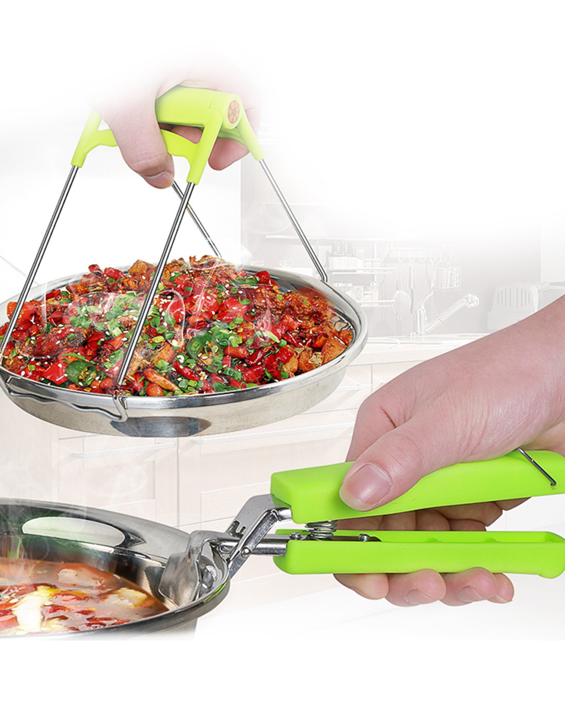 不锈钢材质 夹子夹碗器取碗夹2件套