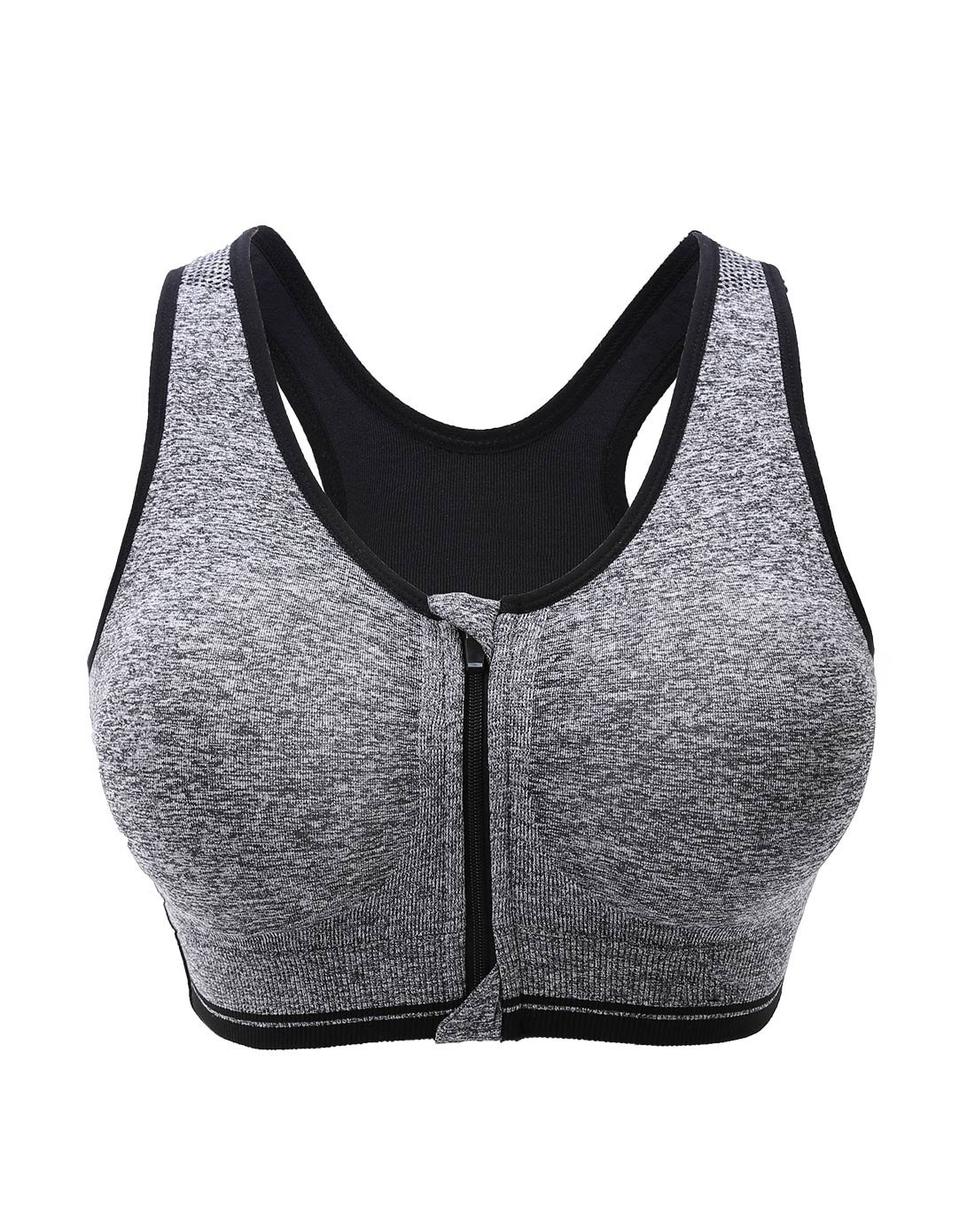 宏达袜子专场减震无钢圈前拉链聚拢运动文胸灰色wx393yhs_唯品会