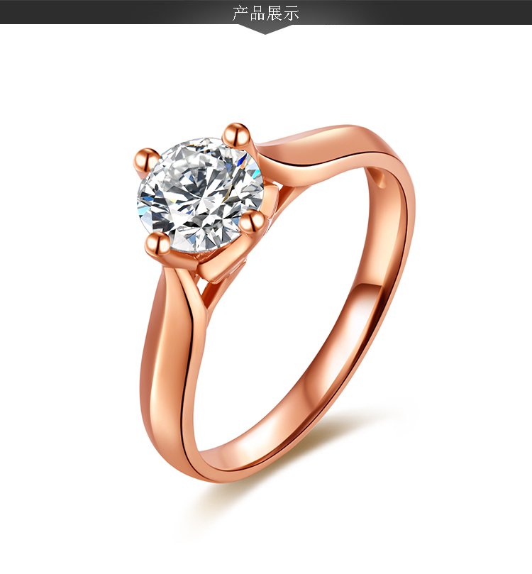 周六福1克拉h色玫瑰18k金钻戒