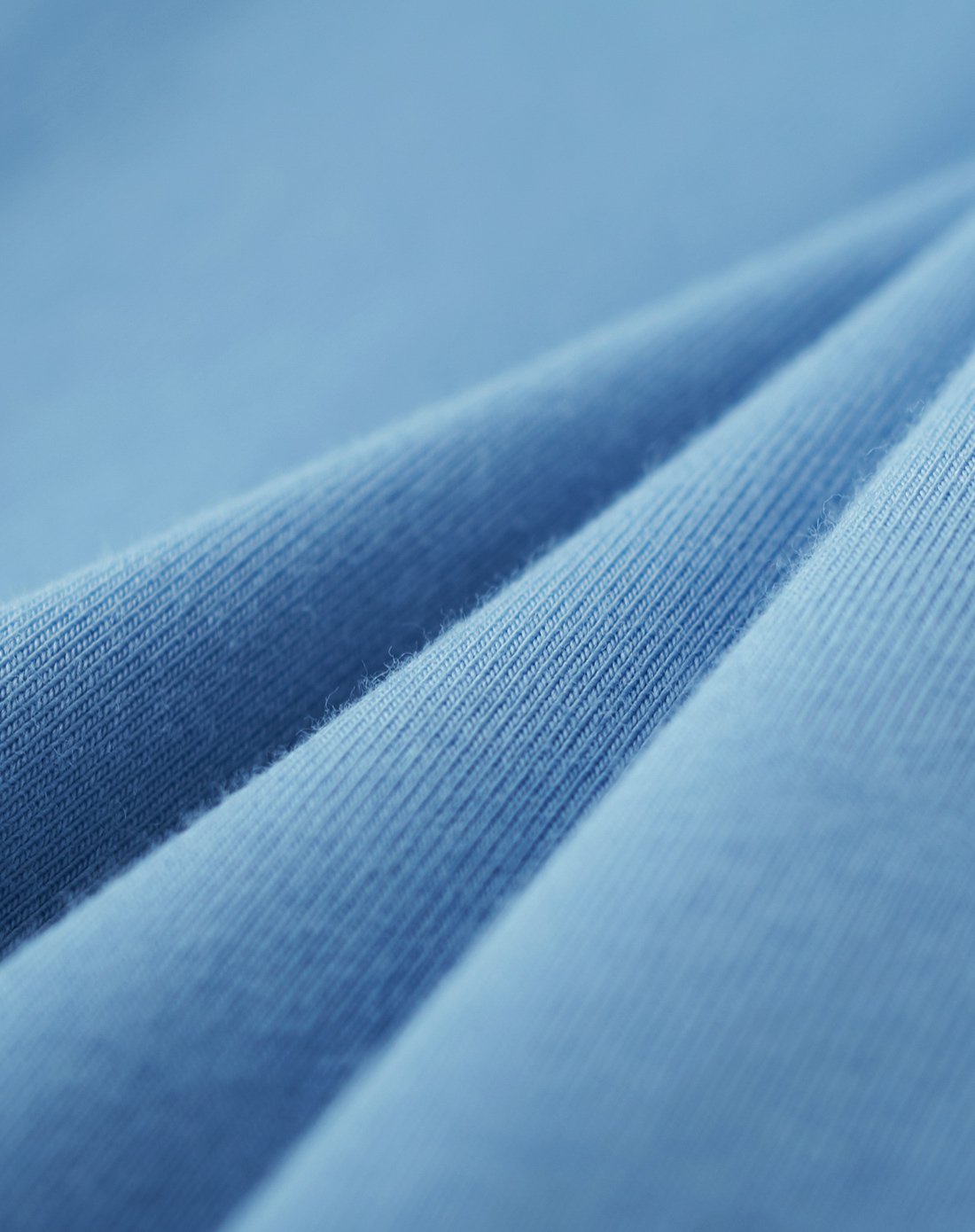 圆领织带拼接短袖t恤浅钴蓝