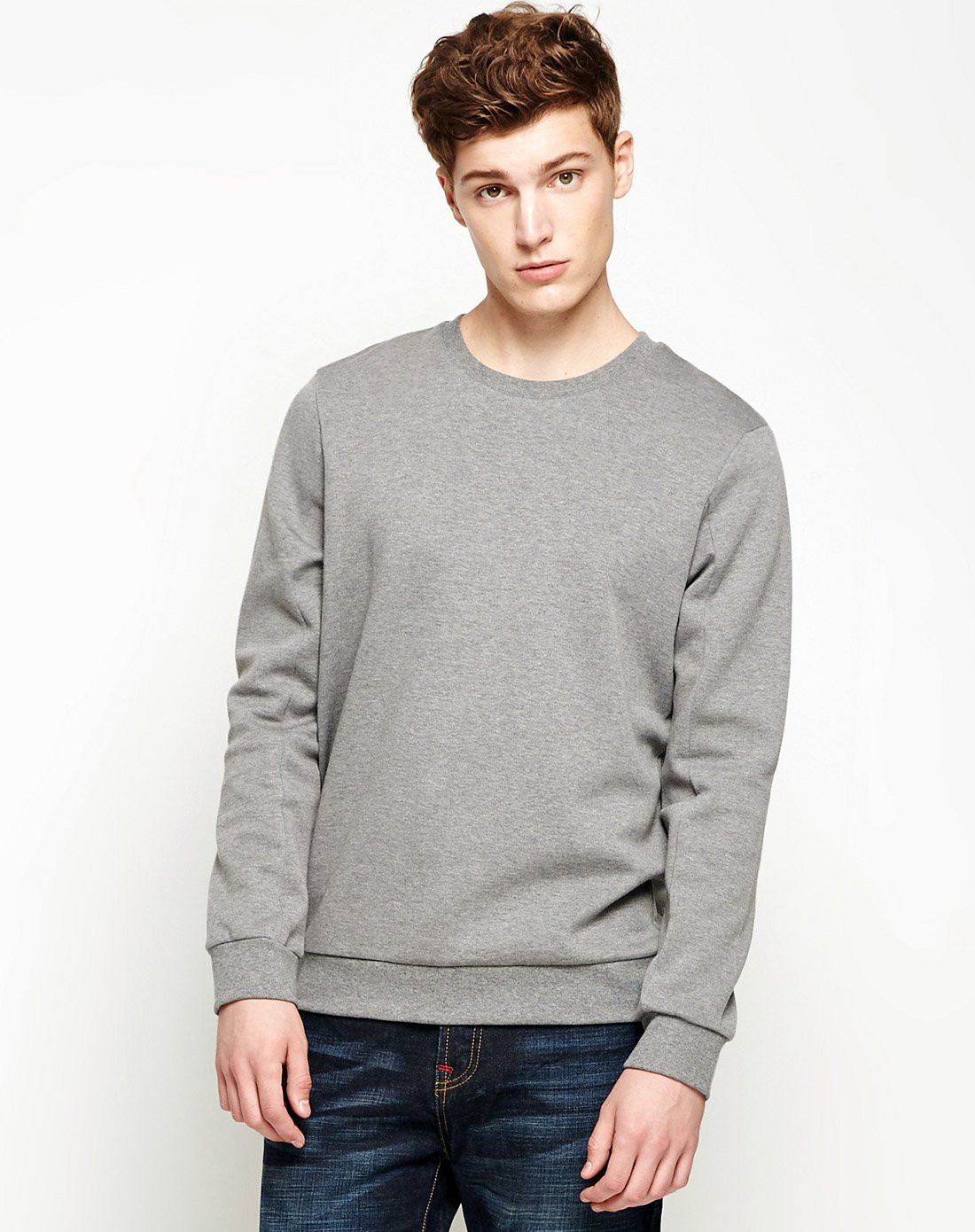 男基本系列罗马布卫衣暗影灰花纱