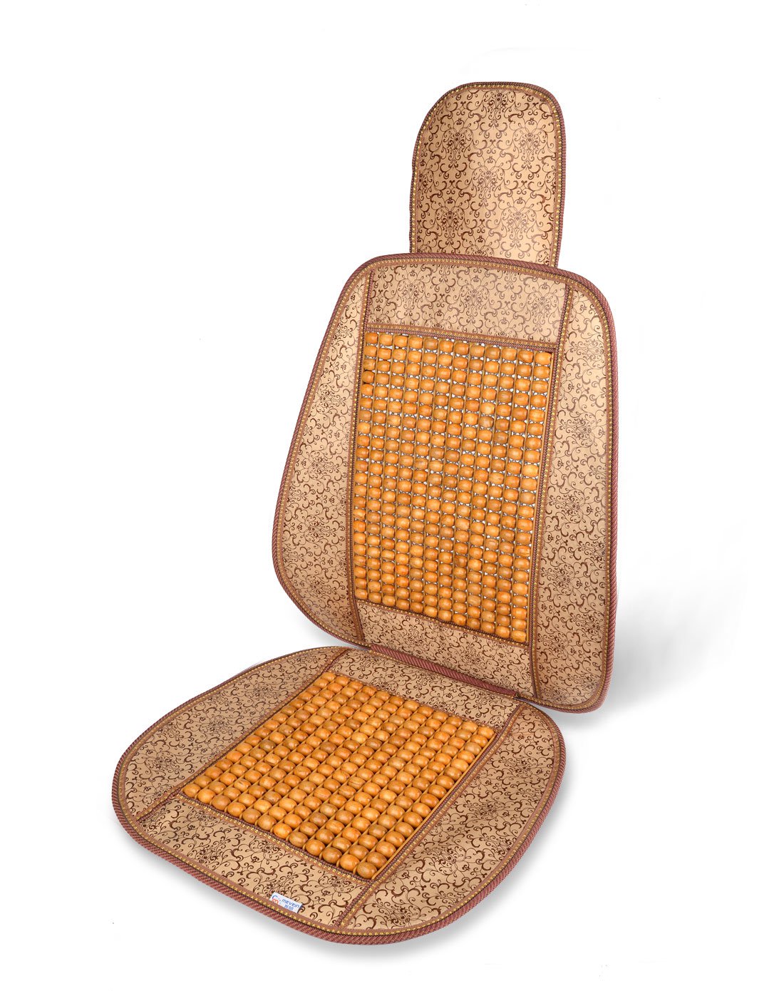 团花簇锦串珠汽车坐垫单片