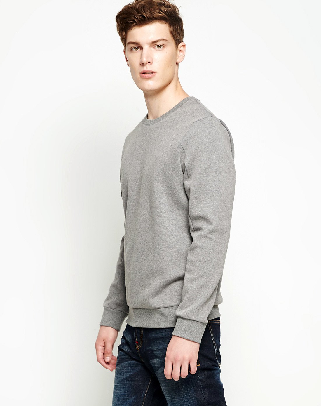 男基本系列罗马布卫衣暗影灰花纱