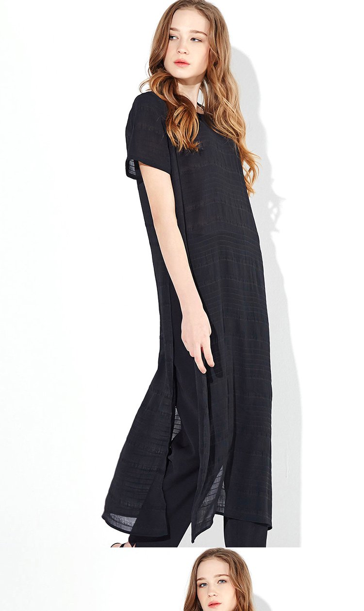 欧美风日常休闲长款t恤连衣裙