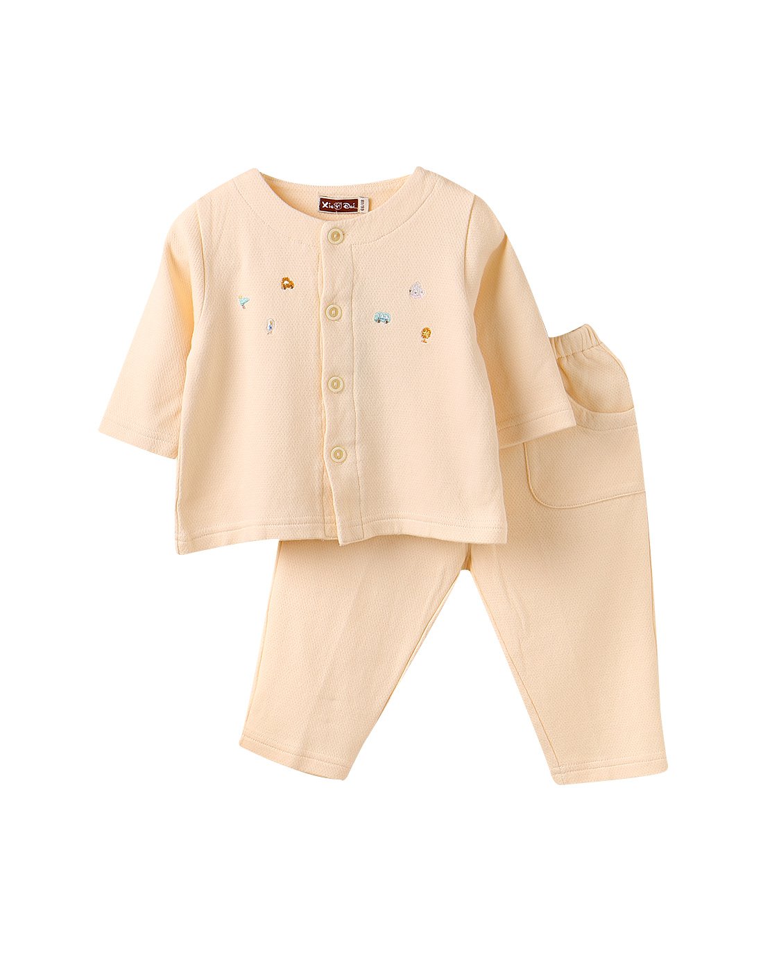 下一代 童装男女儿童婴幼儿套装宝宝家居服 休闲舒适 玩偶双袋全开套