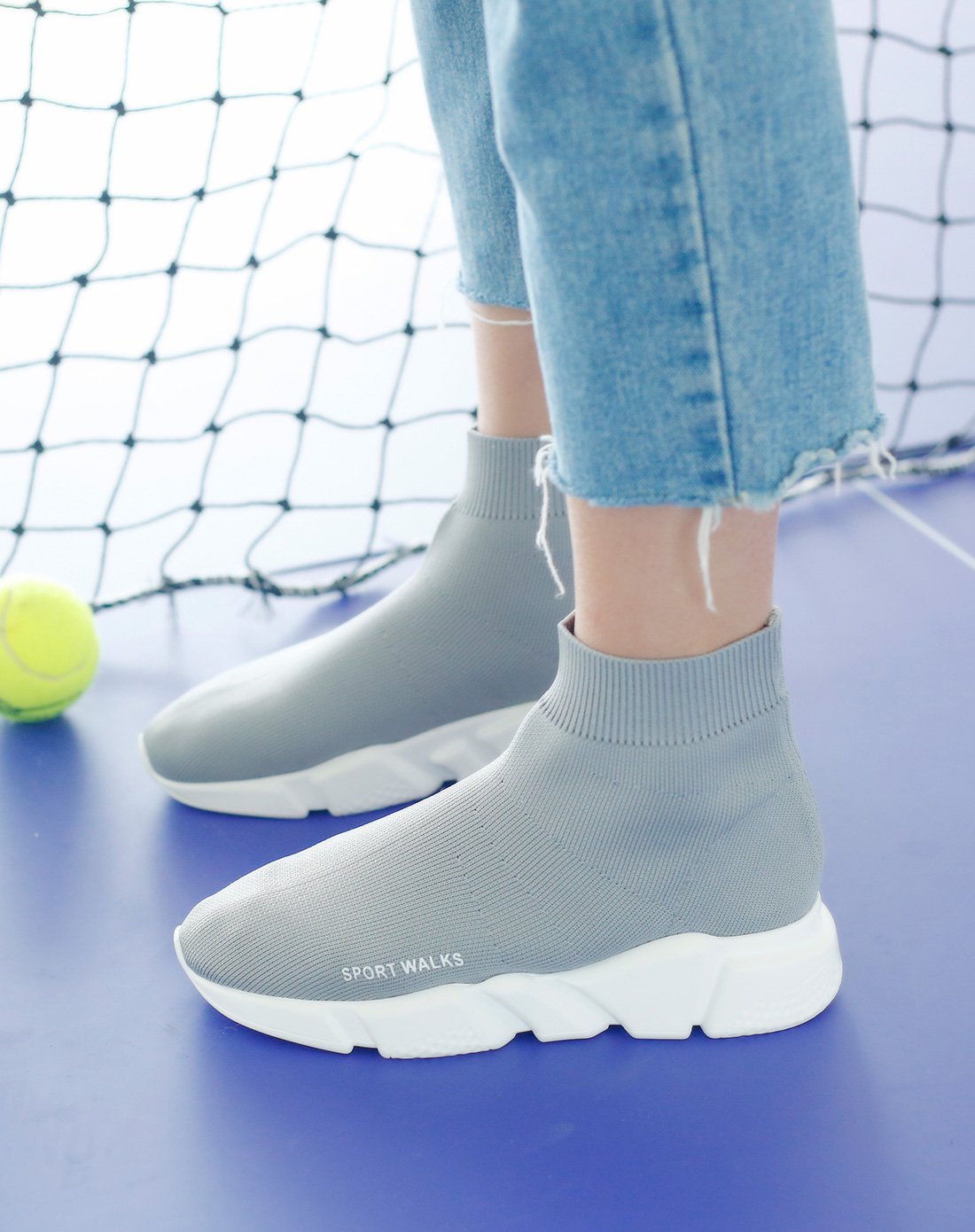 明星同款 女款休闲弹力袜子鞋黑色