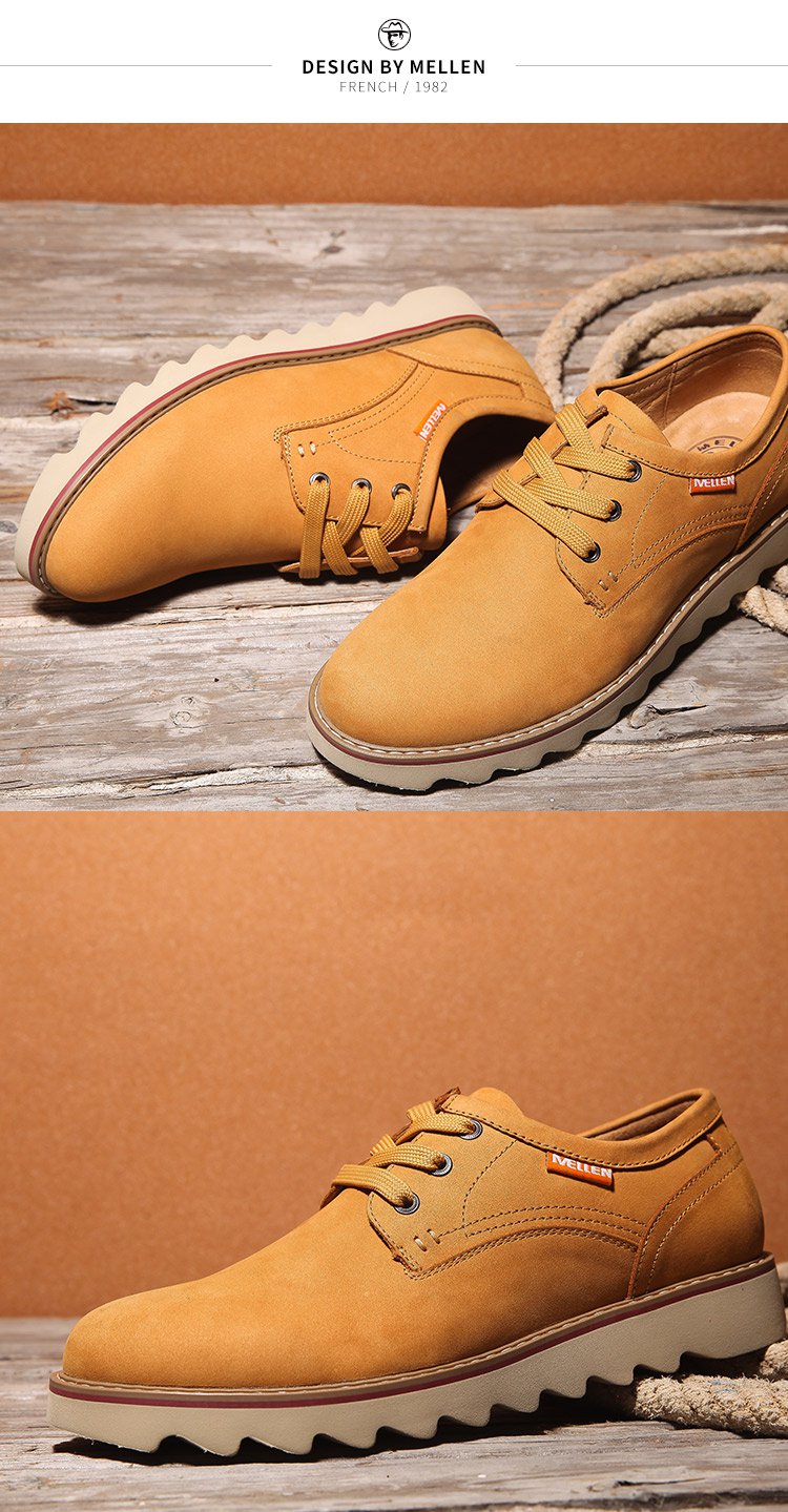 男款活力黄潮流韩版工装鞋