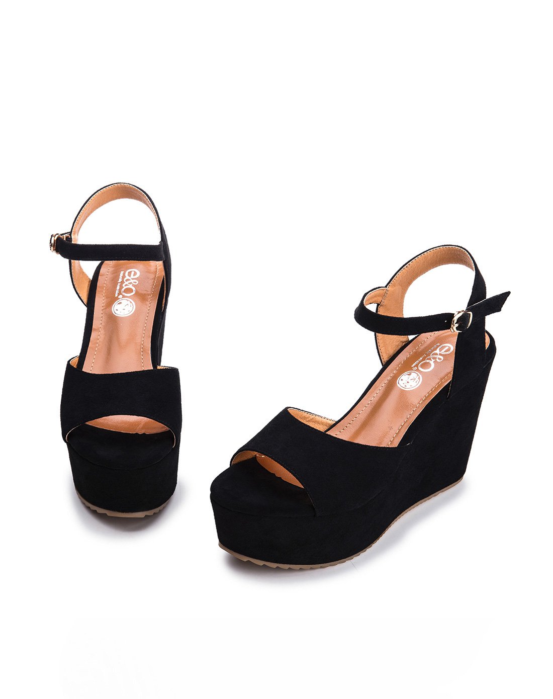 【特价清仓】2017夏玛丽珍露趾全空坡高跟扣式女凉鞋