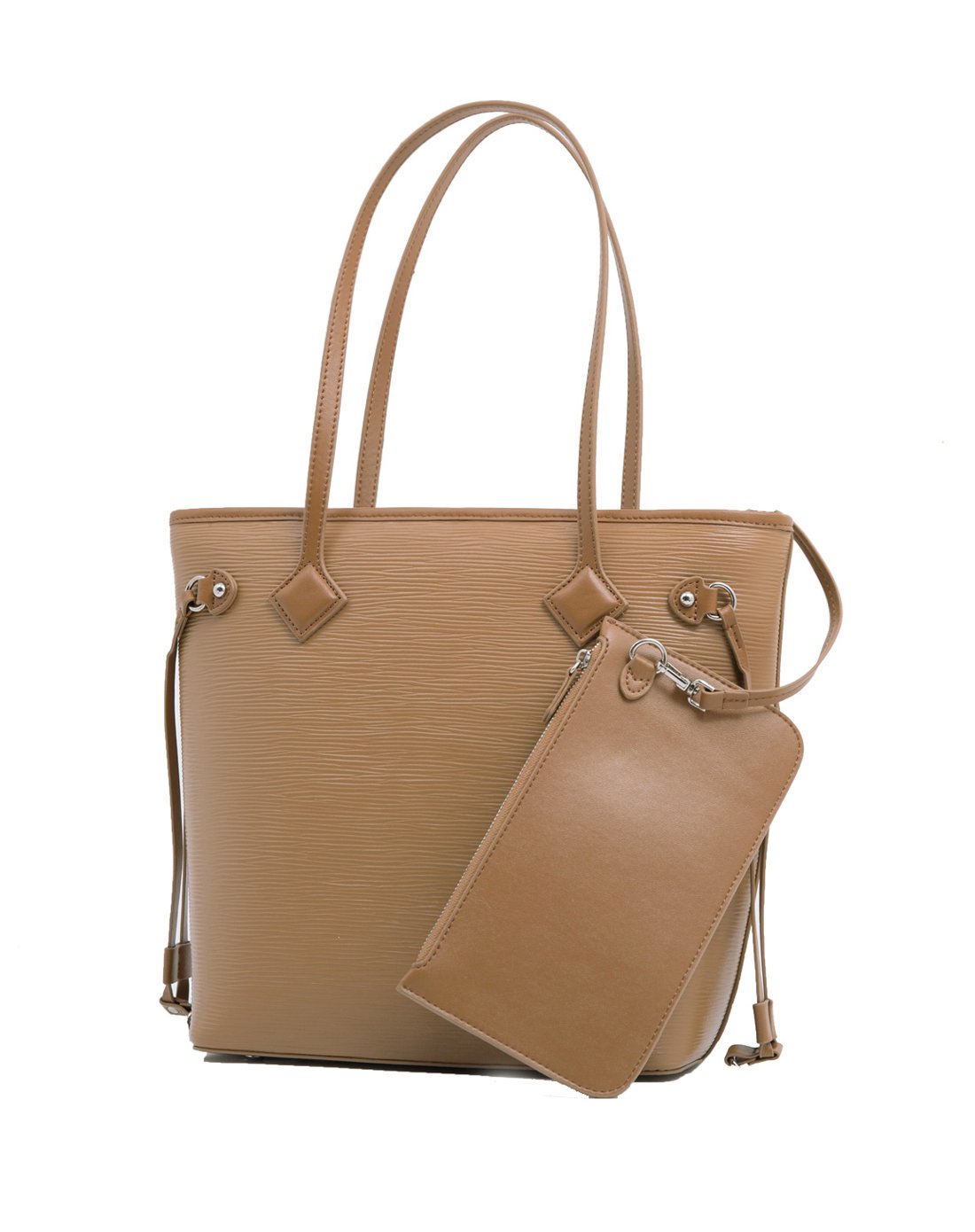 17年新款牛皮时尚水波纹通勤单肩包灰色