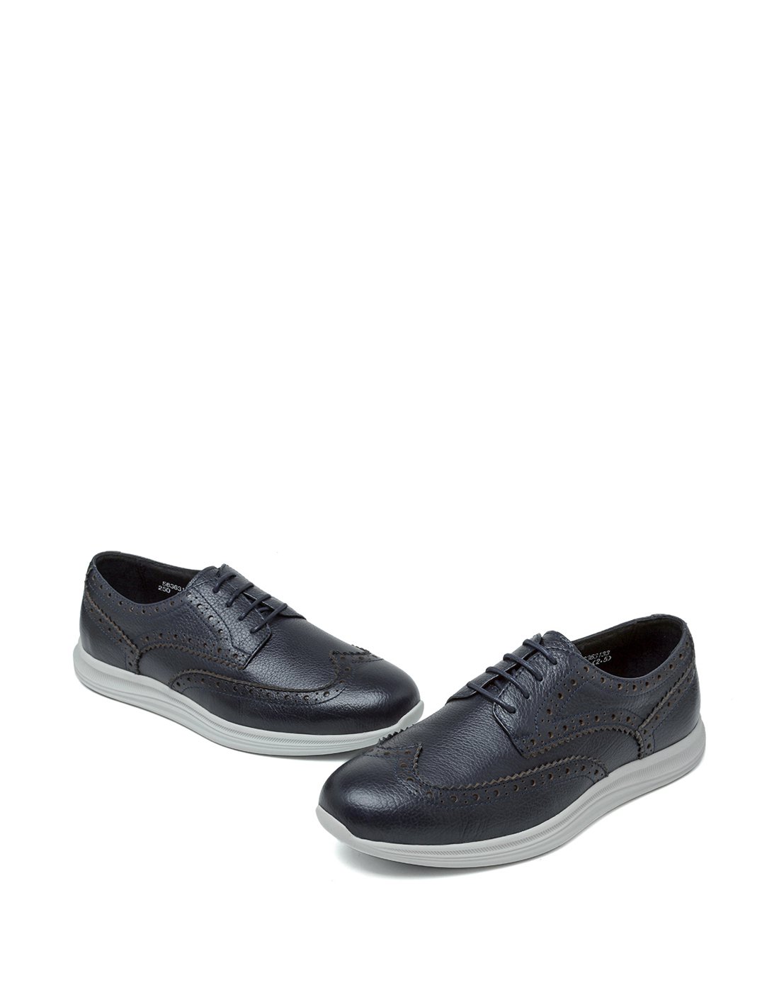 凯撒kaiser牛皮休闲系带时尚潮搭布洛克男鞋