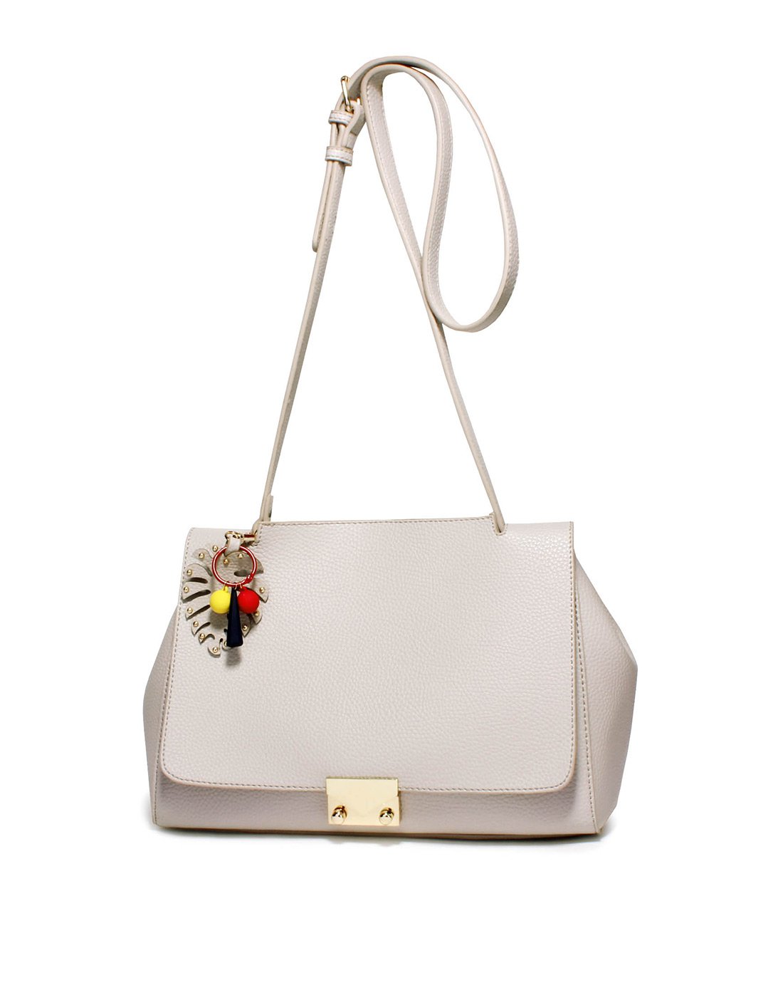 2017时尚丽人简约单肩斜挎包藕粉色