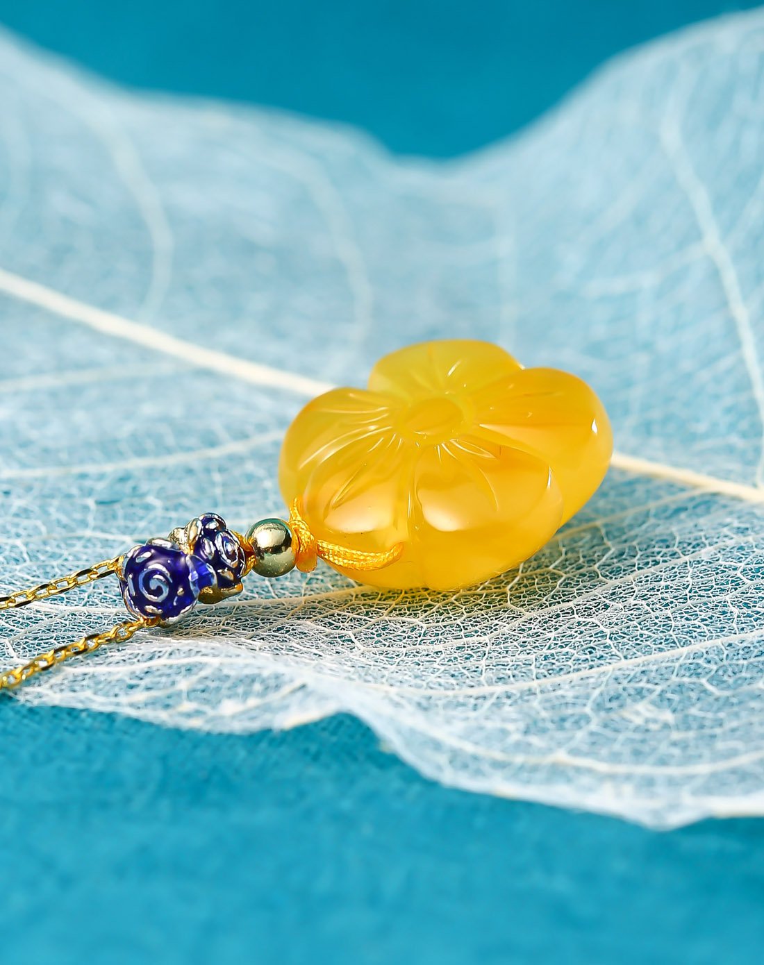 hwsa 赵薇代言-桃花盛开蜜蜡吊坠附证书