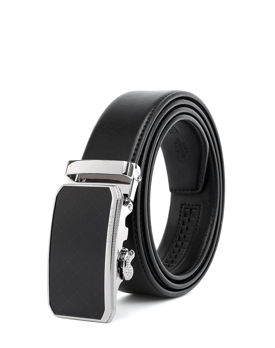 梦特娇男款牛皮皮带自动扣皮腰带西服皮带