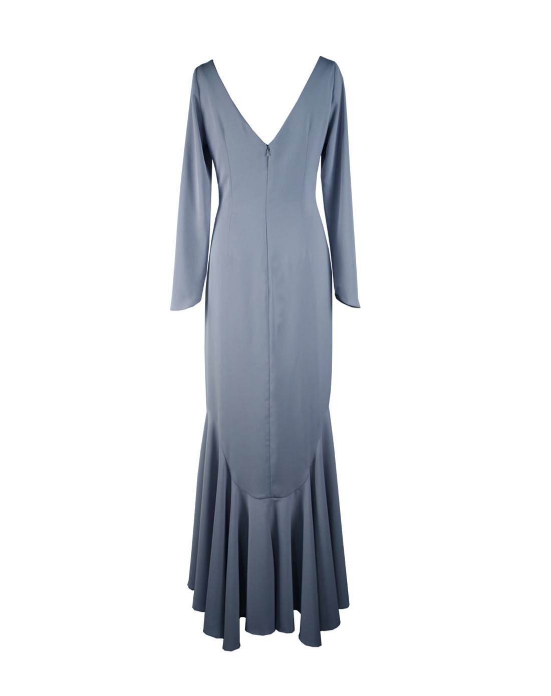 d2c grace v领垂坠感鱼尾立体修身长款连衣裙