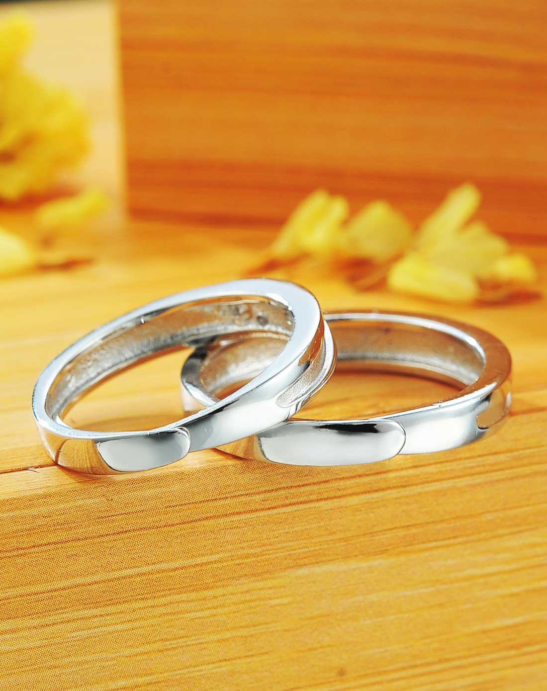 百年宝诚 天长地久银对戒 简单时尚