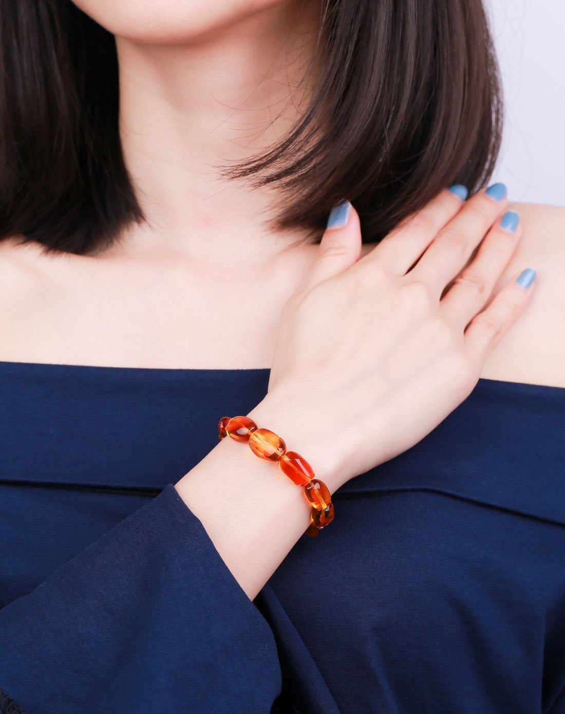 hwsa 赵薇代言-随形琥珀手串手链