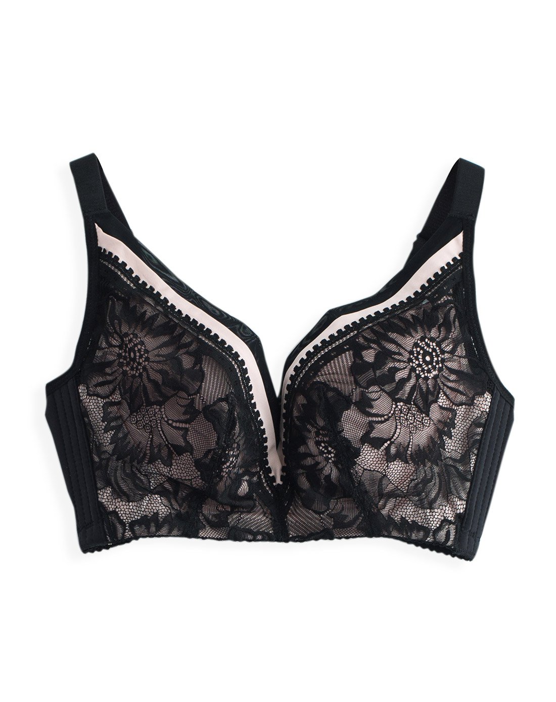 无钢圈插片式定位蕾丝网纱柔美内衣