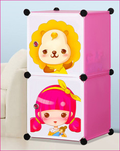 卡通简约2格层书柜置物架