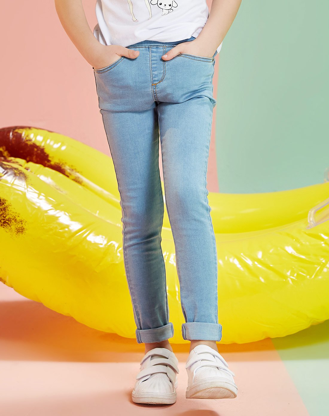 女童牛仔裤浅蓝