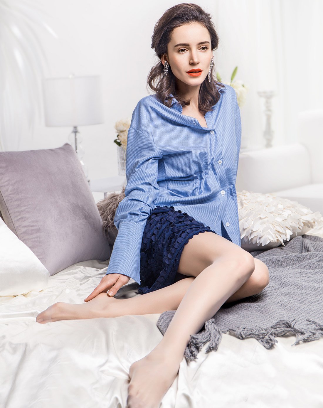 【单双装】 后加裆娟感包芯丝连裤袜c34裸色