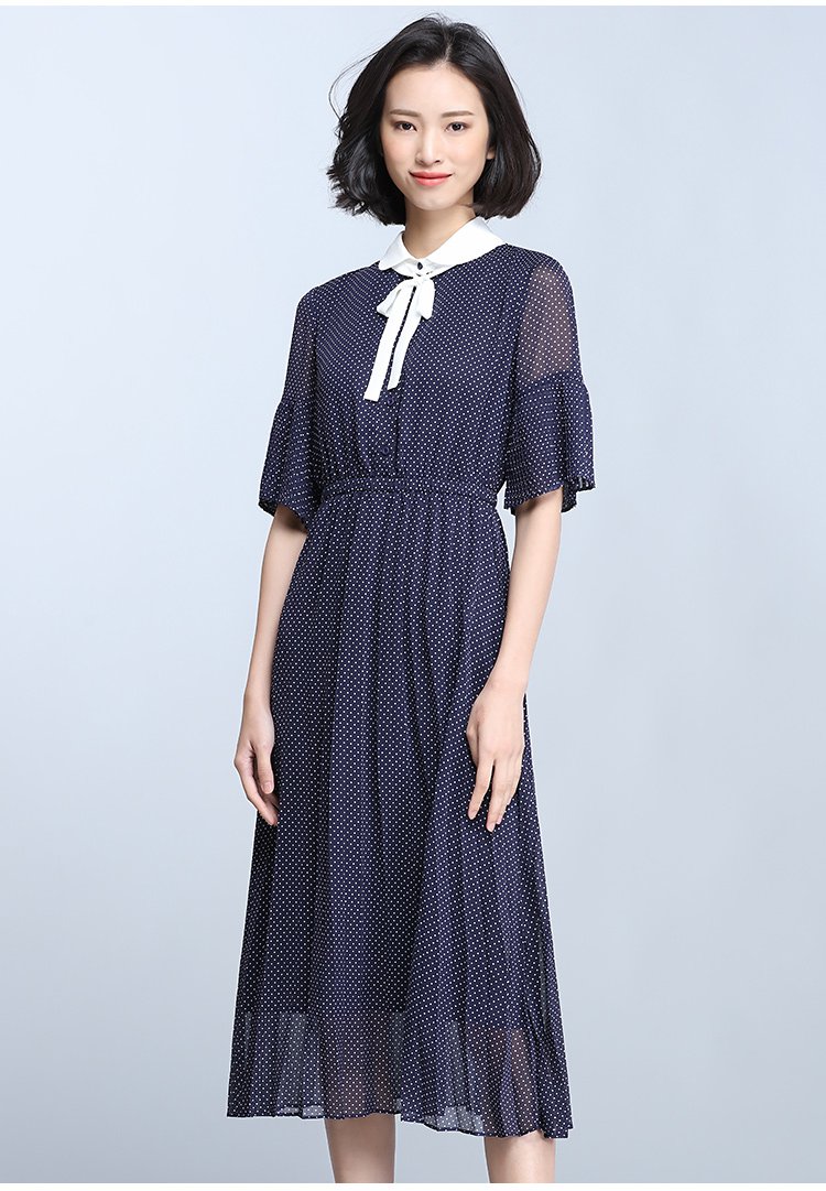 时尚简约褶皱连衣裙