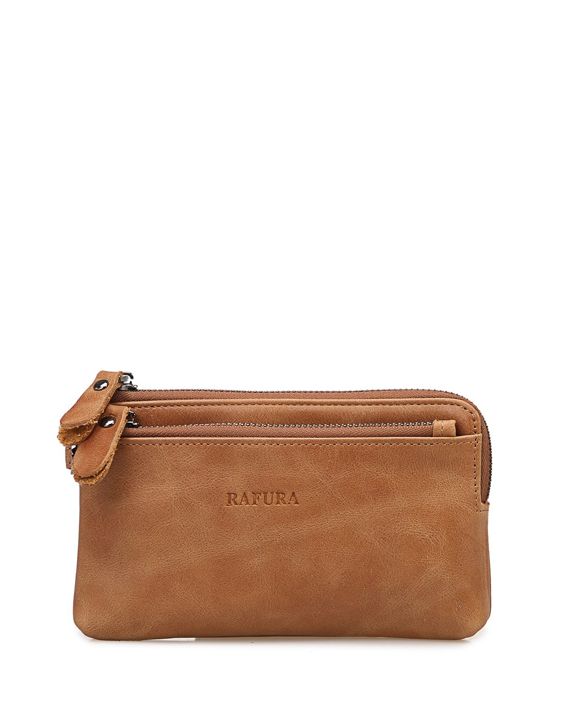 时尚复古风油腊牛皮革手拿包