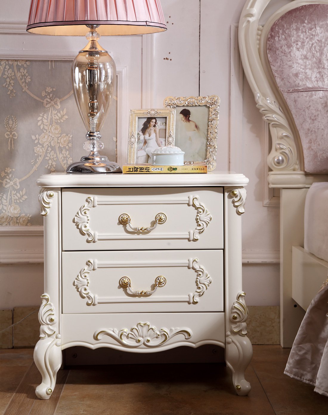 凯哲家具专场直发货【套餐】实木镂空雕花双人床1.