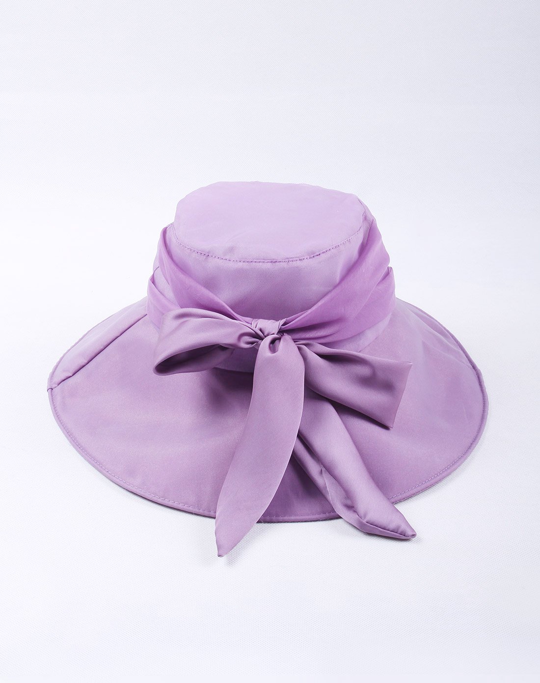大檐恋夏可折叠户外遮阳防晒布帽子浅紫色