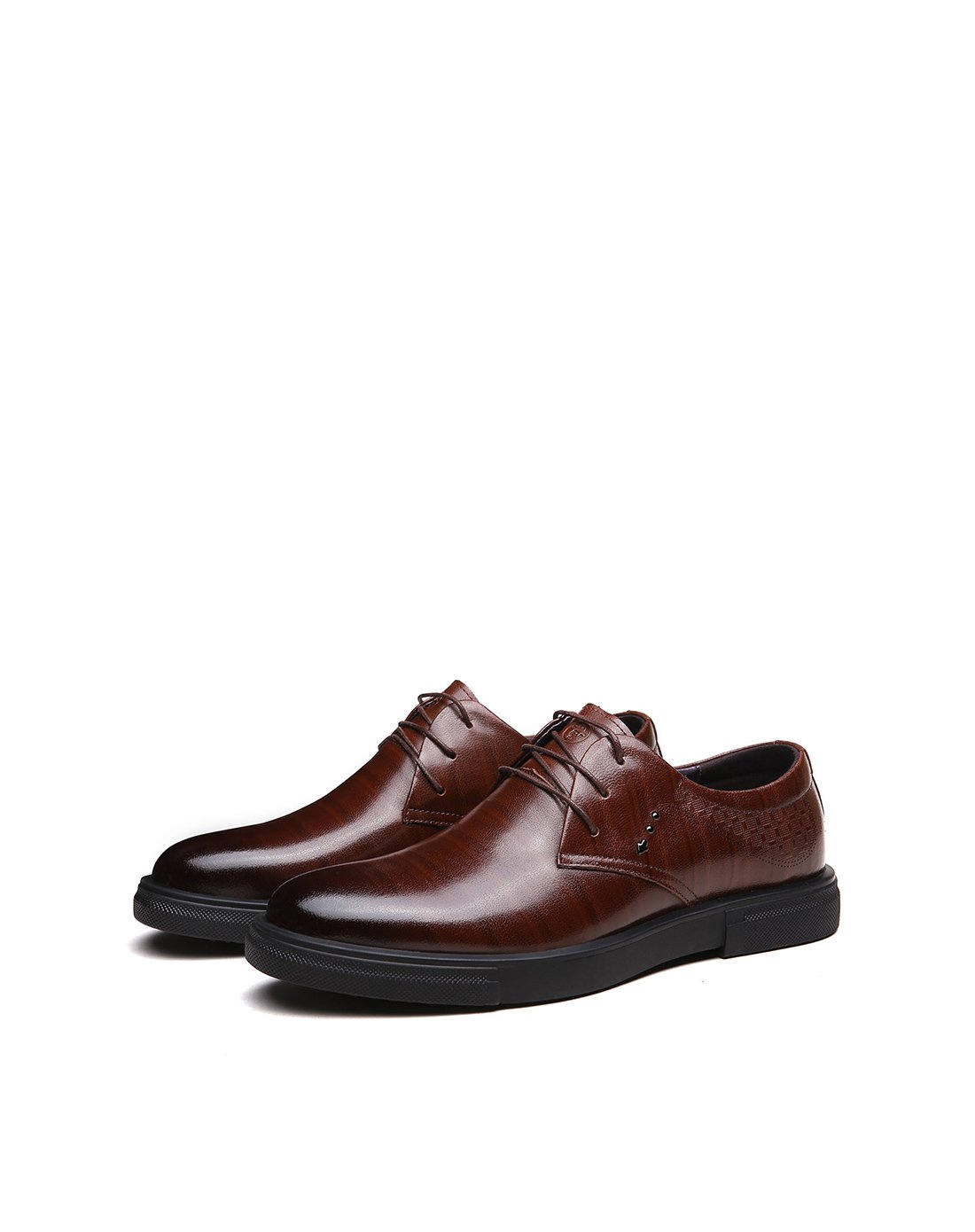 男款绅士棕商务休闲皮鞋