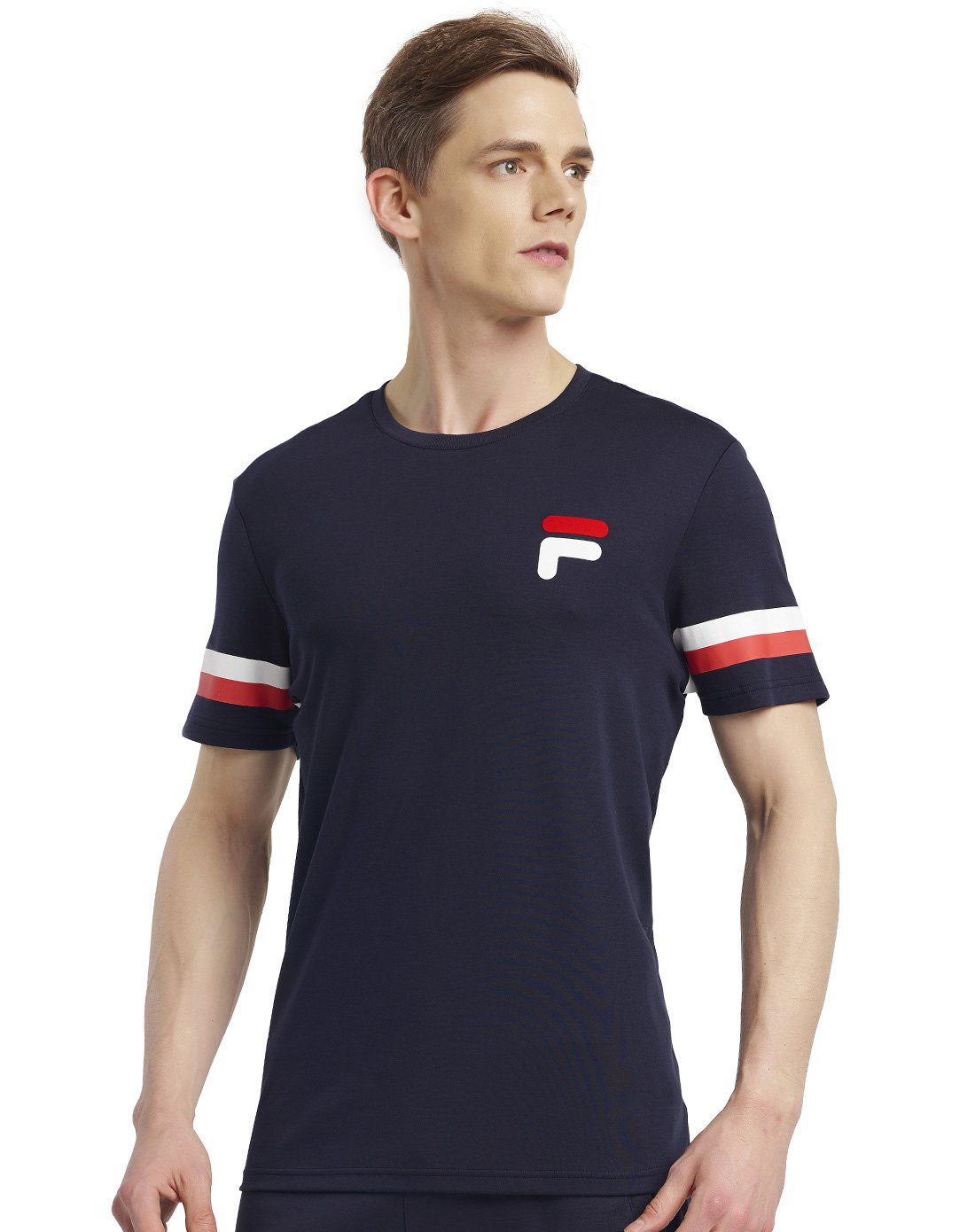 斐乐fila 男针织短袖衫 简约经典