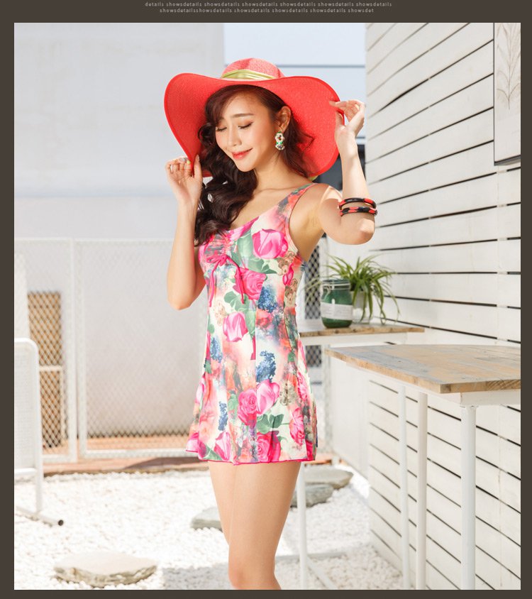 朵彩docare运动内衣专场时尚炫彩活力蝴蝶结连体泳衣d151802t420_唯品