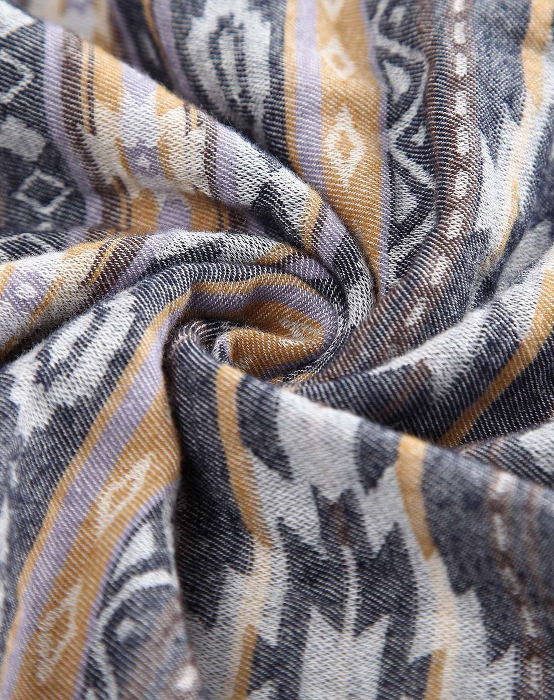 昊佳 波西米亚条纹连衣裙灰蓝色