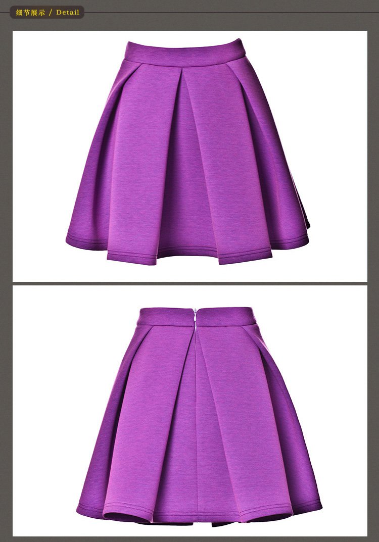 淑女甜美百搭短裙紫色