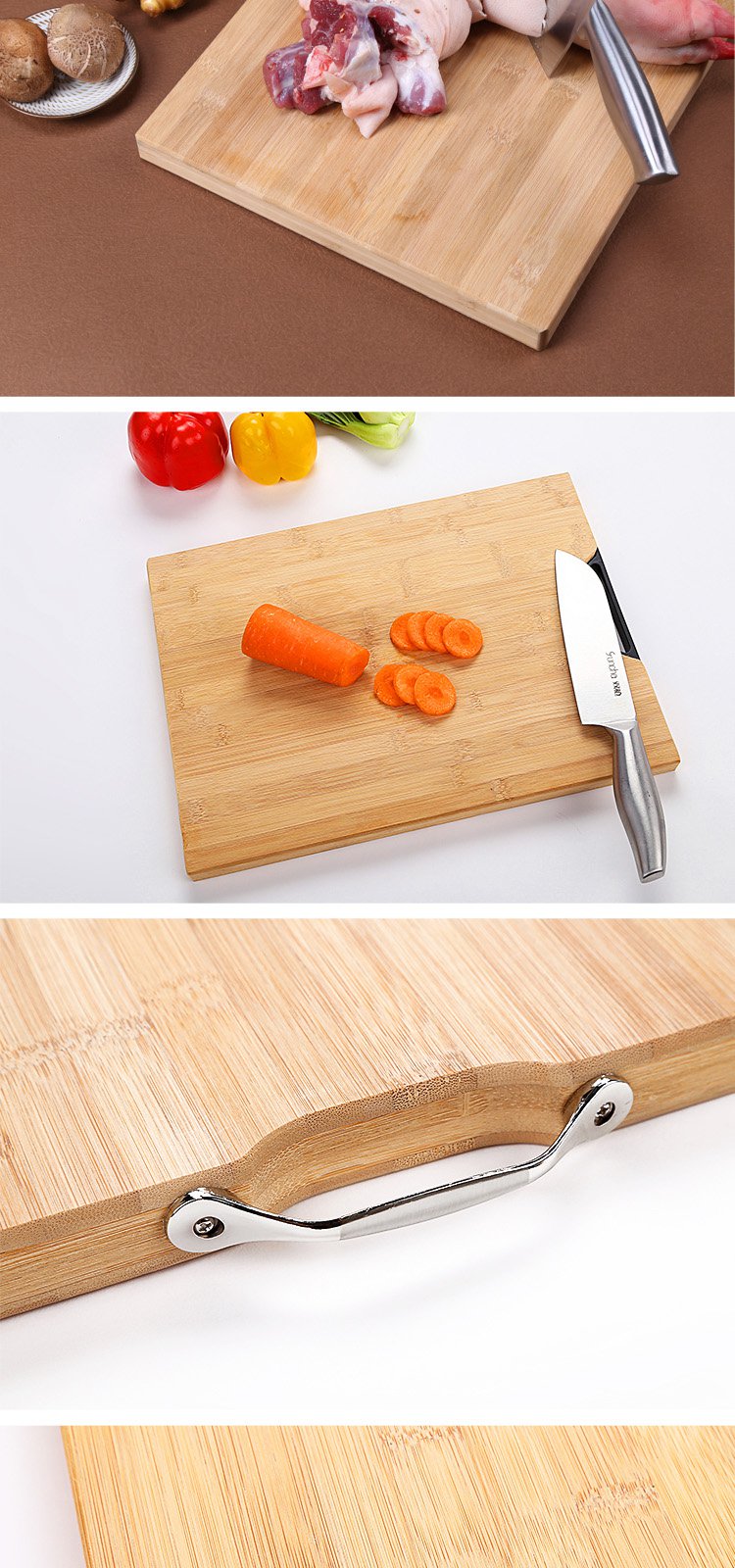 双枪加厚长方形砧板擀面案板竹制菜板浅棕色