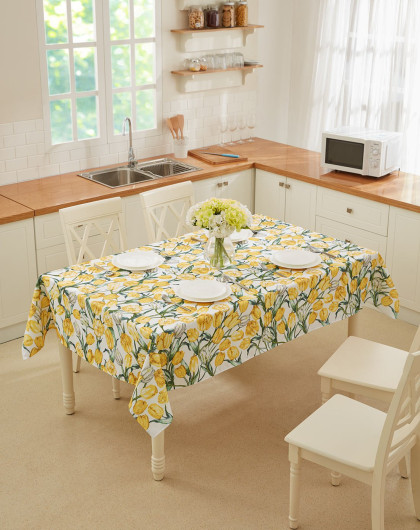 cozzy life 英式田园印花布艺台布 清新花卉系列 夏日摩卡 桌布罩件