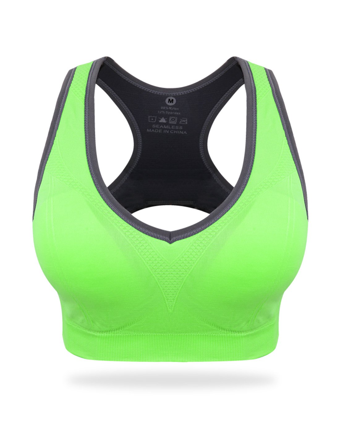 女款绿色双肩带运动无钢圈文胸