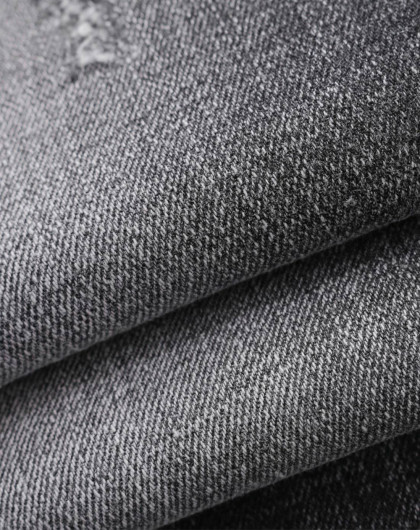 潮流新款简约休闲潮男修身牛仔裤九分裤炭黑色