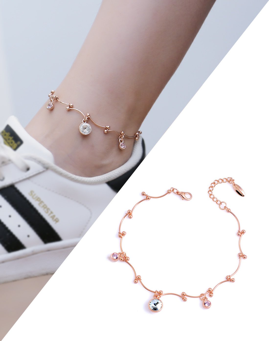 viennois 施华洛世奇元素梦想微甜脚链