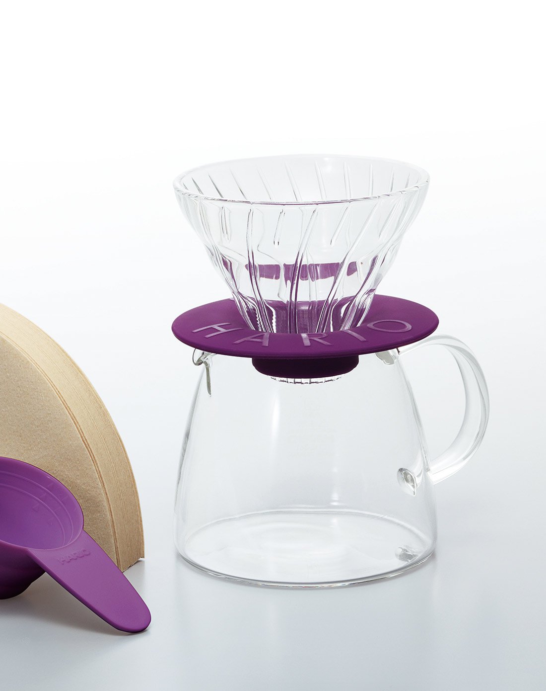 日本hario玻璃器具专场日本进口玻璃滤杯手冲咖啡壶套装vgs-3512-pu