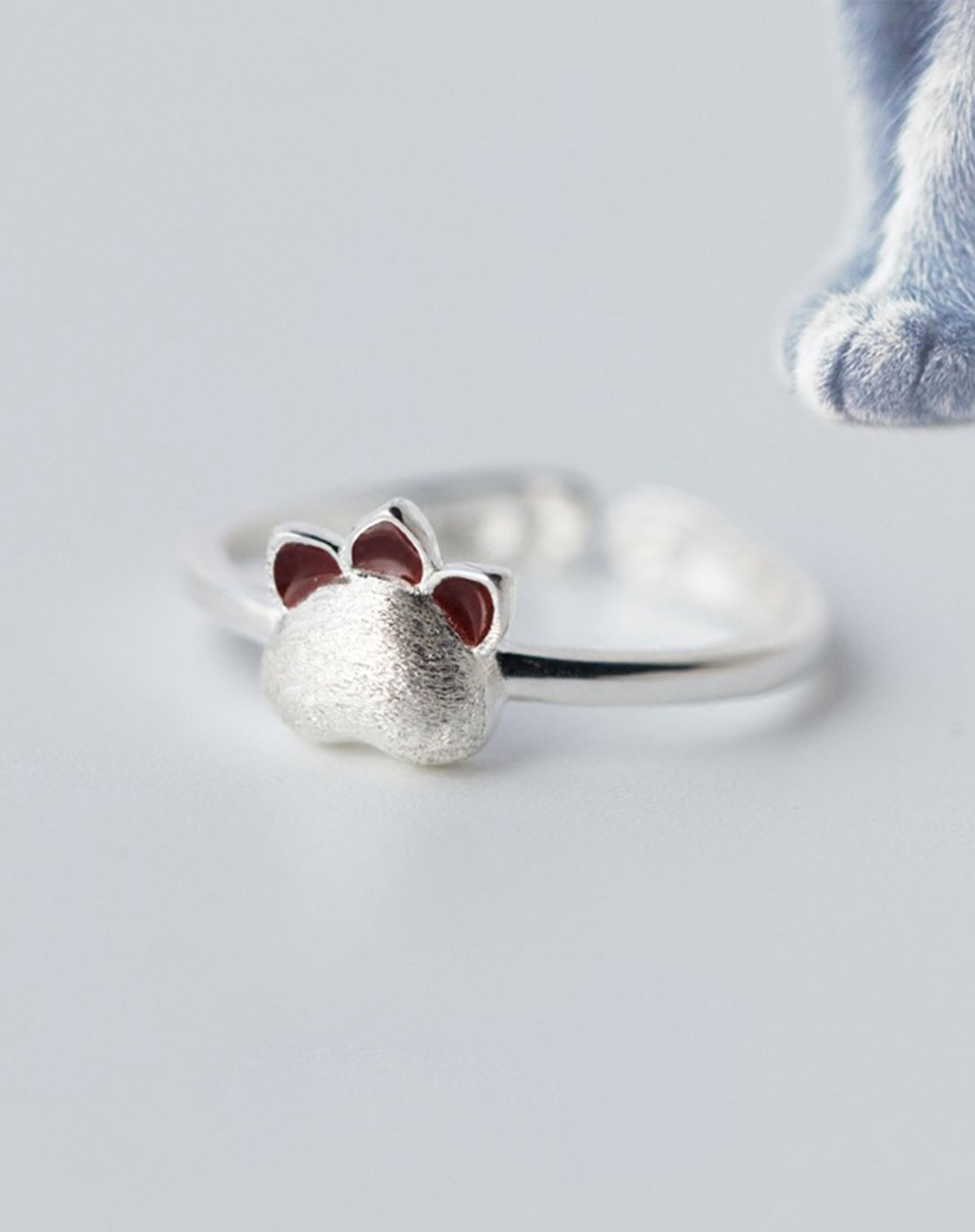 喵星人925银戒指女甜美可爱猫开口创意动物